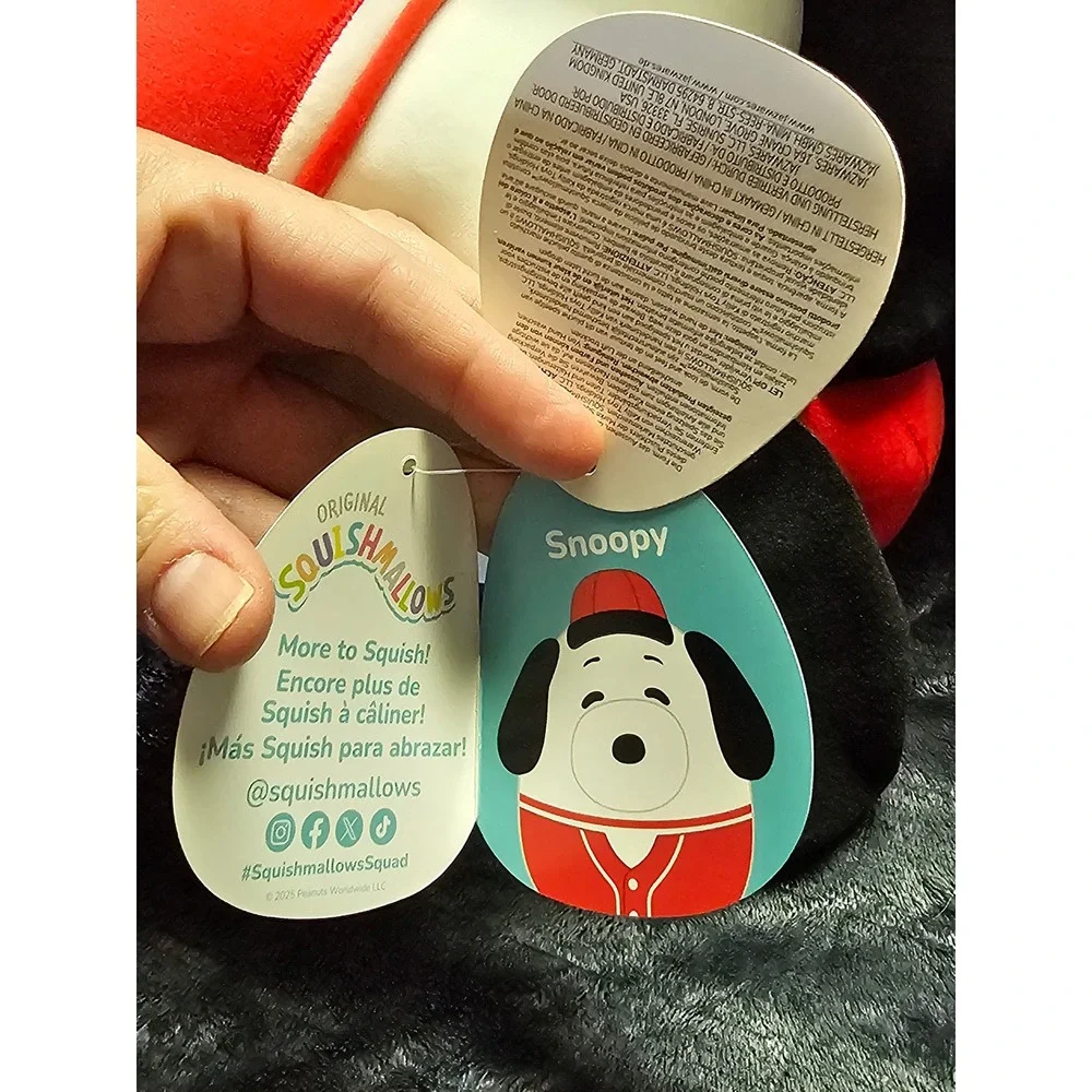 Squishmallows Peanuts‎ Snoopy Baseball Uniform 8 Inch Plush Toy SQPN00099 NEW